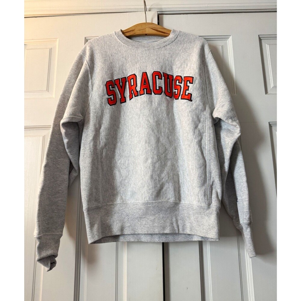 Champion Reverse Weave Syracuse University Crewneck Sweatshirt Gray Men’s Small